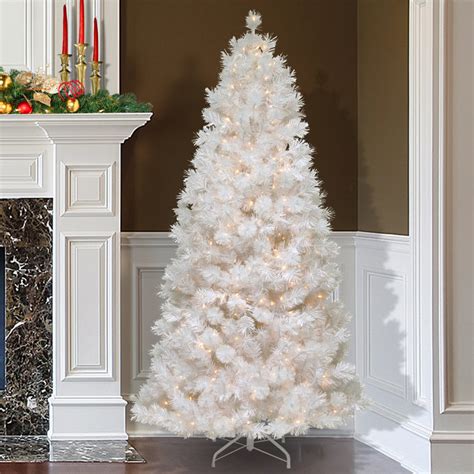 white pre lit slim christmas tree